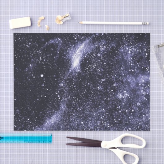 バイオレットパープルブラック抽象芸術銀河系 薄葉紙 (クラフト)