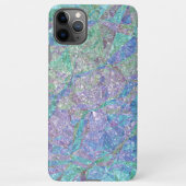バイオレットパープルブルーターコイズピンクマーブルパターン iPhoneケース (裏面)