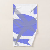 バイオレットパープルホワイト&グレー抽象芸術アート バスタオルセット (ハンドタオル)