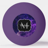 バイオレットパープル抽象芸術銀河系カスタムモノグラム 卓球ボール (正面)