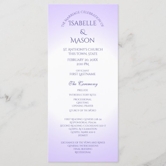 バイオレットパープル結婚式 プログラム (正面)