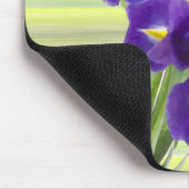 バイオレットパープル薄紫アイリスウォーターカラーアート絵画ズ マウスパッド (コーナー)