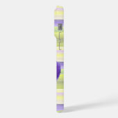 バイオレットパープル薄紫アイリスウォーターカラーアート絵画ズ iPhoneケース (左側面)