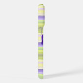 バイオレットパープル薄紫アイリスウォーターカラーアート絵画ズ iPhoneケース (右側面)