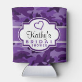 バイオレットパープル迷彩柄カモフラージュブライダルシャワー 缶クーラー (裏面)