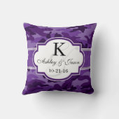 バイオレットパープル迷彩柄カモフラージ結婚ズ クッション (裏面)