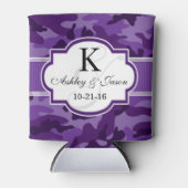 バイオレットパープル迷彩柄カモフラージ結婚ズ 缶クーラー (正面)