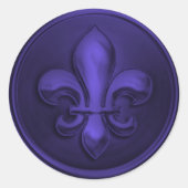 バイオレットパープル（紋章の）フラ・ダ・リ封筒用シール ラウンドシール (正面)