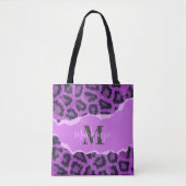 バイオレットヒョウ印刷 トートバッグ (正面)