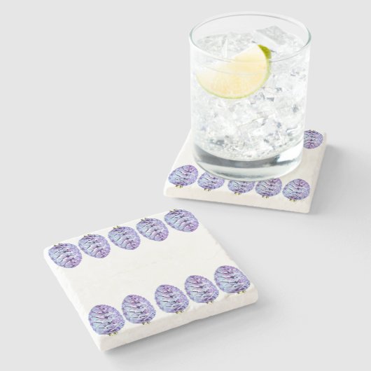 バイオレットピネコーンストーンコースター ストーンコースター (横)