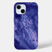 バイオレットピンクのアクリル系の流れ抽象芸術アート Case-Mate iPhoneケース (裏面)