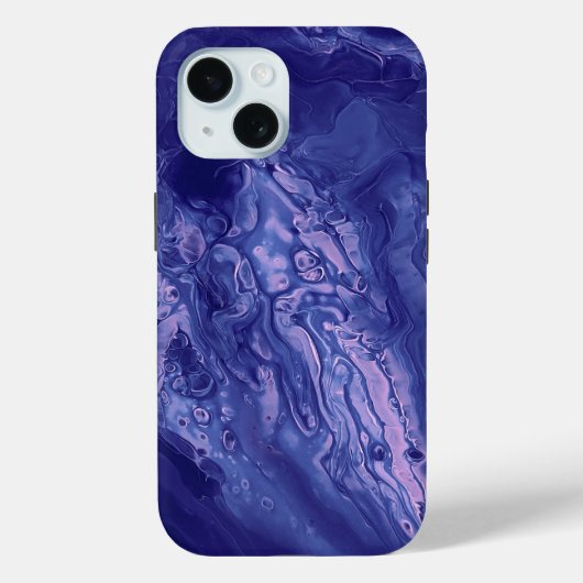 バイオレットピンクのアクリル系の流れ抽象芸術アート Case-Mate iPhoneケース (裏面)