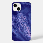 バイオレットピンクのアクリル系の流れ抽象芸術アート Case-Mate iPhoneケース (裏面)