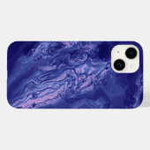 バイオレットピンクのアクリル系の流れ抽象芸術アート Case-Mate iPhoneケース (裏面 (横))