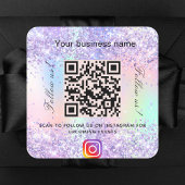 バイオレットピンクのビジネスサロンqrコードインスタグラム スクエアシール