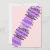 バイオレットピンクグリッター爪、 ネイルポーランドスパデイ誕生日 招待状 (裏面)