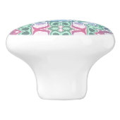 バイオレットピンクパステルターコイズお尻華美アートモチーフ セラミックノブ (側面)