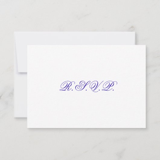 バイオレットピンク抽象芸術ウェディングRSVPカード 出欠カード (裏面)