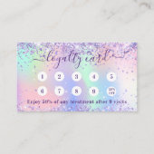 バイオレットピンク紫色のホログラフィーQRコード写真 ロイヤリティカード (正面)