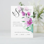 バイオレットピンク色のアートフラワーのユニークさ 出欠カード (スタンド正面)