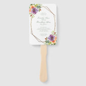 バイオレットピーチウォーター色フローラ八角形プログラム ハンドファン (正面)