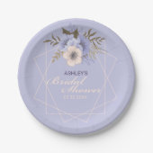 バイオレットピーチパステルバラ幾何学的ブライダルシャワー ペーパープレート (正面)