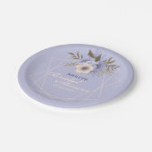 バイオレットピーチパステルバラ幾何学的ブライダルシャワー ペーパープレート (アングル)