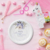 バイオレットピーチパステルバラ幾何学的ブライダルシャワー ペーパープレート (パーティー)