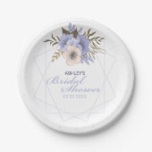 バイオレットピーチパステルバラ幾何学的ブライダルシャワー ペーパープレート (正面)