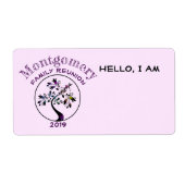 バイオレットファミリーモダン懇親会ツリー名前をカスタムするラベル ラベル (正面)