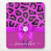 バイオレットファーレオパードプリント マウスパッド (正面)