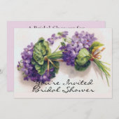 バイオレットフラワーズブライダルシャワー 招待状 (正面/裏面)