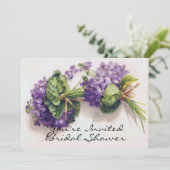 バイオレットフラワーズブライダルシャワー 招待状 (スタンド正面)