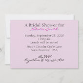 バイオレットフラワーズブライダルシャワー 招待状 (裏面)