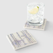 バイオレットフリーエクスプレッションウォーターの色 ストーンコースター (横)