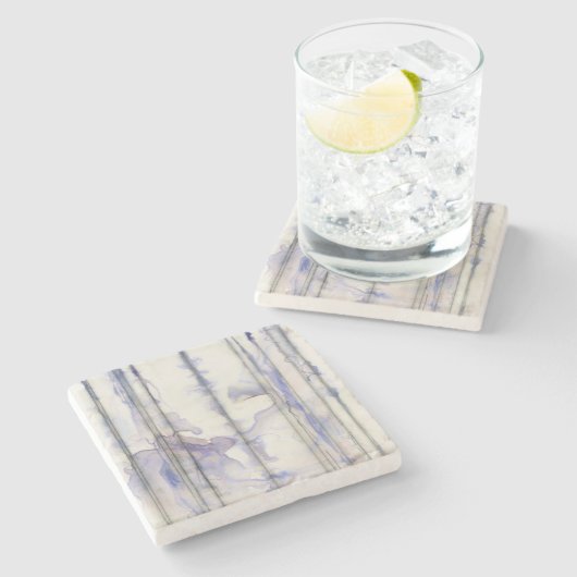 バイオレットフリーエクスプレッションウォーターの色 ストーンコースター (横)