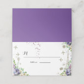 バイオレットフローラと旅行をテーマにした結婚式招待状 プレイスカード (外部開封)