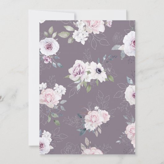 バイオレットフローラバラディアガールベビーシャワー 招待状 (裏面)