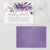 バイオレットフローラベビーシャワー表示シャワー エンクロージャーカード (正面/裏面)