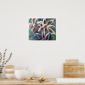 バイオレットフローラ抽象芸術アートポスター ポスター (キッチン)