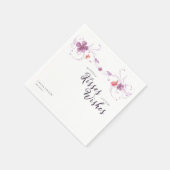 バイオレットフローラ蝶キス&ウィッシュベビー スタンダードカクテルナプキン (角)