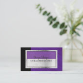 バイオレットブラックとシルバーのパパラッチ写真 名刺 (スタンド正面)