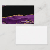 バイオレットブラックマーブルアゲートグラムゴールデングリッター 名刺 (正面/裏面)