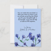 バイオレットブルーフローラウォーター結婚カラー サンキューカード (裏面)