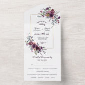 バイオレットブルーフローラ結婚写真テンプレート オールインワン招待状 (内側)