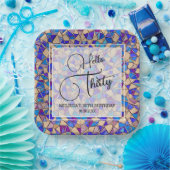 バイオレットブルーモザイクハロー30歳の誕生日 ペーパープレート (パーティー)