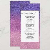 バイオレットプリンセス赤面ピンクトリプルグリッター グラデーション メニュー (正面/裏面)