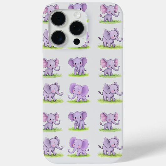 バイオレットベイビーゾウiPhone/iPadケース Case-Mate iPhoneケース (裏面)