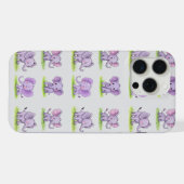 バイオレットベイビーゾウiPhone/iPadケース iPhoneケース (裏面横)