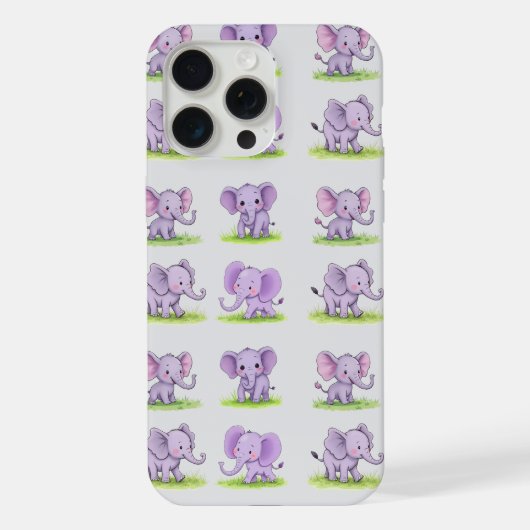 バイオレットベイビーゾウiPhone/iPadケース iPhoneケース (裏面)